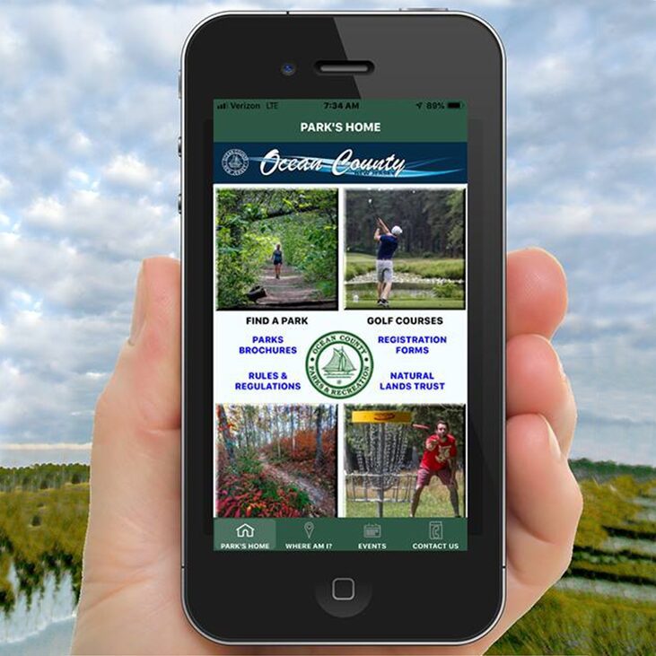 Hand holding smartphone displaying a nature app with wildlife images.